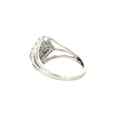 18k White Gold and Diamond Fancy Ring in size 5.5 and total gold weight of 3.46g